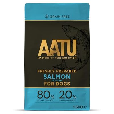 AATU 80/20 Complete Dry Dog Food, Salmon 1.5kg Dry Food Alternative to Raw Feeding, High Protein. No Nasties, No Fillers. (Packaging may vary). AATU 80/20 Complete Dry Dog Food, Salmon 1.5kg Dry Food Alternative to Raw Feeding, High Protein. No Nasties, No Fillers. (Packaging may vary).
