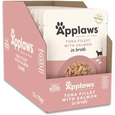 Applaws Tuna Salmon Broth Cat Food - 12 x 70g Applaws Tuna Salmon Broth Cat Food - 12 x 70g