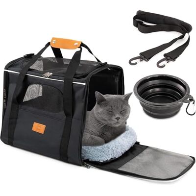 Cool Paws Pet Carrier Bag for Cats & Small Dogs Lightweight, Breathable Pet Travel Bag with Mesh Sides, Reinforced Frame, Removable Mat & Shoulder Strap for Secure Transport Cool Paws Pet Carrier Bag for Cats & Small Dogs Lightweight, Breathable Pet Travel Bag with Mesh Sides, Reinforced Frame, Removable Mat & Shoulder Strap for Secure Transport
