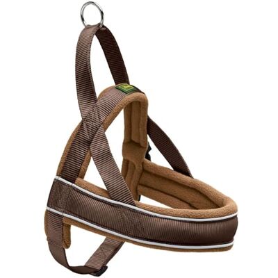 HUNTER Racing Norwegian harness for dogs, nylon, reflective, coat-friendly, Brown, L HUNTER Racing Norwegian harness for dogs, nylon, reflective, coat-friendly, Brown, L