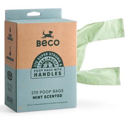 Beco Mint Scented Recycled Poop Bags - 270 Pack Beco Mint Scented Recycled Poop Bags - 270 Pack
