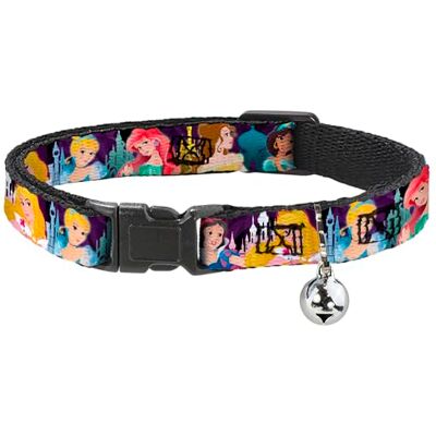 Buckle-Down Buckle Down Breakaway Cat Collar Disney Princess Poses/Castle Silhouettes Purples/Multi Color 1/2" Wide Fits 8-12" Neck Medium Buckle-Down Buckle Down Breakaway Cat Collar Disney Princess Poses/Castle Silhouettes Purples/Multi Color 1/2" Wide Fits 8-12" Neck Medium