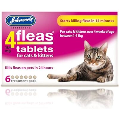 Johnsons 4Fleas Cat & Kitten Tablets 6 Pack Johnsons 4Fleas Cat & Kitten Tablets 6 Pack