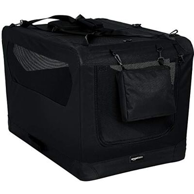 Amazon Basics Premium Folding Portable Soft Pet Crate 91 cm, BLACK Amazon Basics Premium Folding Portable Soft Pet Crate 91 cm, BLACK