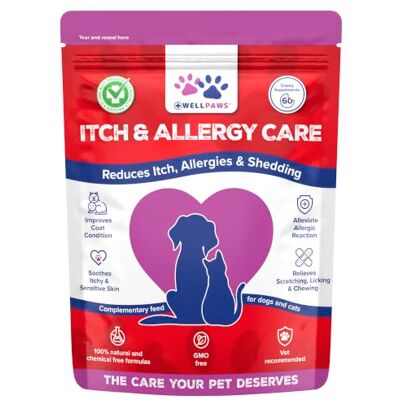Wellpaws Itch & Allergy Care Chewables for Dogs & Cats Natural Relief for Itchy Skin & Irritation Wellpaws Itch & Allergy Care Chewables for Dogs & Cats Natural Relief for Itchy Skin & Irritation