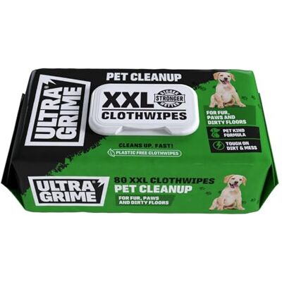 UltraGrime Pet Cleaning Wet Wipes for Dogs & Cats Extra Large Dog Wipes for Paws, Eyes & Ears Gentle Pet Grooming Wipes for Everyday Cleaning – (Pack of 80) UltraGrime Pet Cleaning Wet Wipes for Dogs & Cats Extra Large Dog Wipes for Paws, Eyes & Ears Gentle Pet Grooming Wipes for Everyday Cleaning – (Pack of 80)