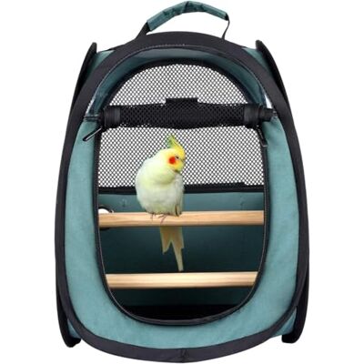Akinerri Birds Travel Carrier, Small Bird Travel Bag, Transparent Breathable Travel Cage Bird Parrot Carrier, Include Perch and Bottom Tray Akinerri Birds Travel Carrier, Small Bird Travel Bag, Transparent Breathable Travel Cage Bird Parrot Carrier, Include Perch and Bottom Tray