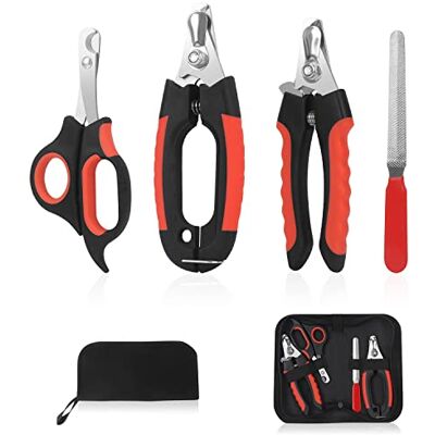 Bretheil Penzance Dog Nail Clippers Trimmer Set Quick Safety Guard to Avoid Over-Cutting, Stainless Steel Razor Sharp Blades, Sturdy Non-Slip Handles, Storage Bag and Nail File, Professional Pet Grooming Bretheil Penzance Dog Nail Clippers Trimmer Set Quick Safety Guard to Avoid Over-Cutting, Stainless Steel Razor Sharp Blades, Sturdy Non-Slip Handles, Storage Bag and Nail File, Professional Pet Grooming