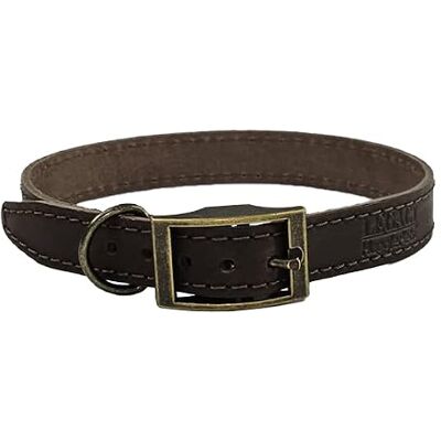 HugglePets Legacy Leather Dog Collar - Leather, Medium, Chocolate HugglePets Legacy Leather Dog Collar - Leather, Medium, Chocolate
