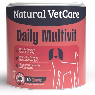Natural VetCare Daily MULTIVIT Chews for Dogs 225g Supports Immune System, Bones, Muscles, Coat & Daily Energy. Soft Daily Multivitamin Treats for Gut, Mobility & Overall Health Natural VetCare Daily MULTIVIT Chews for Dogs 225g Supports Immune System, Bones, Muscles, Coat & Daily Energy. Soft Daily Multivitamin Treats for Gut, Mobility & Overall Health