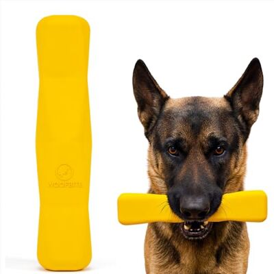 WoofBite Indestructible Chew Stick Lifetime Replacement Aggressive Chewers, Medium Large Breed Non-Toxic Natural Rubber Dog Toys Yellow (Highly Visible Color for Dogs) Tug & Fetch 8x1.75 WoofBite Indestructible Chew Stick Lifetime Replacement Aggressive Chewers, Medium Large Breed Non-Toxic Natural Rubber Dog Toys Yellow (Highly Visible Color for Dogs) Tug & Fetch 8x1.75
