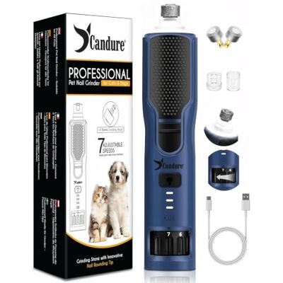 Candure Dog Nail Grinder Whisper Quiet Dog Nail Trimmer, 7-Speed Type-C Rechargeable, Extra Grinding Head, Large, Medium & Small Dogs, Silent Operation, For Dogs & Cats Candure Dog Nail Grinder Whisper Quiet Dog Nail Trimmer, 7-Speed Type-C Rechargeable, Extra Grinding Head, Large, Medium & Small Dogs, Silent Operation, For Dogs & Cats