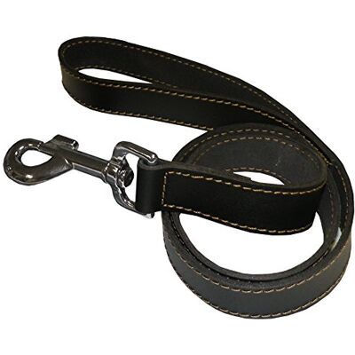 Aimé AIME Black Leather Dog Lead, Long Lead 1.2 m, Soft and Durable Aimé AIME Black Leather Dog Lead, Long Lead 1.2 m, Soft and Durable