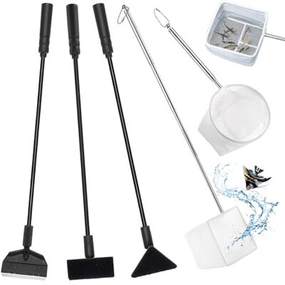 Hocklliy 5 Pcs Fish Net, 13-39cm Fish Nets Aquarium and Cleaner Set, Extendable Handle for Tank Pond Hocklliy 5 Pcs Fish Net, 13-39cm Fish Nets Aquarium and Cleaner Set, Extendable Handle for Tank Pond