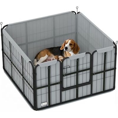 PawHut Whelping Box - Black, Washable Pee Pad, Windproof Cloth PawHut Whelping Box - Black, Washable Pee Pad, Windproof Cloth