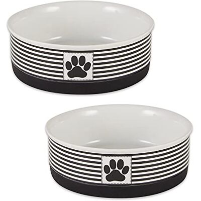 Bone Dry Paw & Patch Ceramic Pet Collection, Medium Set, 6x2, Black, 2 Piece Bone Dry Paw & Patch Ceramic Pet Collection, Medium Set, 6x2, Black, 2 Piece
