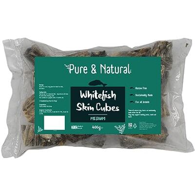 Pure and Natural - Whitefish Skin Cubes - 400g - Dog Treats Pure and Natural - Whitefish Skin Cubes - 400g - Dog Treats