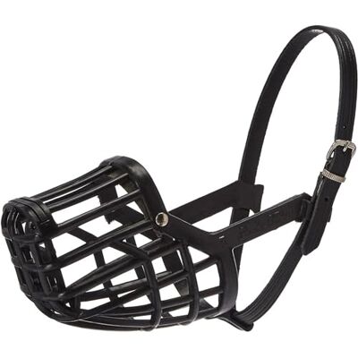 OmniPet Leather Brothers Italian Basket Dog Muzzle, Size 8, Black OmniPet Leather Brothers Italian Basket Dog Muzzle, Size 8, Black