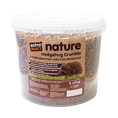 Extra Select Nature Hedgehog Crumble: Pro-Biotic, High-Protein Dry Hedgehog Food, Enriched with Black Soldier Fly Larvae 5L Tub Extra Select Nature Hedgehog Crumble: Pro-Biotic, High-Protein Dry Hedgehog Food, Enriched with Black Soldier Fly Larvae 5L Tub