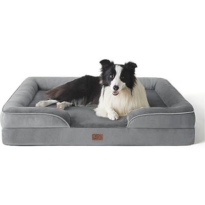 Bedsure Large Dog Bed Sofa Washable Orthopedic Dog Couch, 89x63x16cm Waterproof Inner Liner, Removable Flannel Cover, Dog Pillow with U-Shape Bolster, Grey Squre Pet Bed Bedsure Large Dog Bed Sofa Washable Orthopedic Dog Couch, 89x63x16cm Waterproof Inner Liner, Removable Flannel Cover, Dog Pillow with U-Shape Bolster, Grey Squre Pet Bed