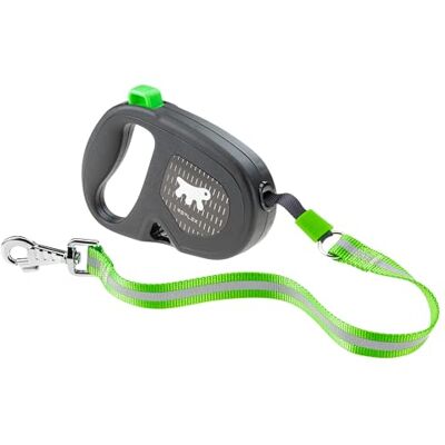 Ferplast FLIPPY ONE REFLEX Reflective Extendable Dog Lead Evening Walks Bag Holder Lock & Release Button Ergonomic Design Tape Max 50 Kg 5m, Green Ferplast FLIPPY ONE REFLEX Reflective Extendable Dog Lead Evening Walks Bag Holder Lock & Release Button Ergonomic Design Tape Max 50 Kg 5m, Green