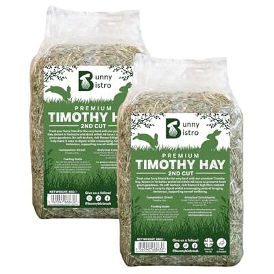 Bunny Bistro Premium Super Soft Timothy Hay 2nd Cut 2kg Natural UK Grown Feeding Hay for Rabbits, Guinea Pigs & Small Animals, High in Fibre, Dental Care, Dust Extracted, Eco-friendly Bunny Bistro Premium Super Soft Timothy Hay 2nd Cut 2kg Natural UK Grown Feeding Hay for Rabbits, Guinea Pigs & Small Animals, High in Fibre, Dental Care, Dust Extracted, Eco-friendly