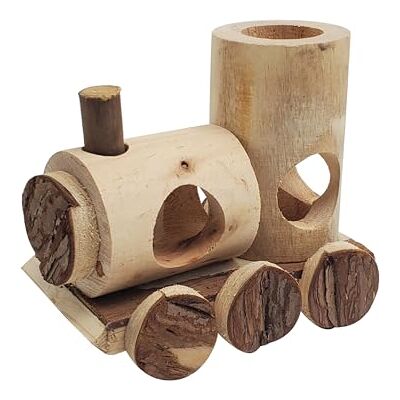 Dehner Lieblinge Locomotive Rodent House for Dwarf Rabbits/Rodents, Approx. 16.5 x 14.5 x 12 cm, Made from FSC® Certified Pine/Fir Tree, Natural Dehner Lieblinge Locomotive Rodent House for Dwarf Rabbits/Rodents, Approx. 16.5 x 14.5 x 12 cm, Made from FSC® Certified Pine/Fir Tree, Natural
