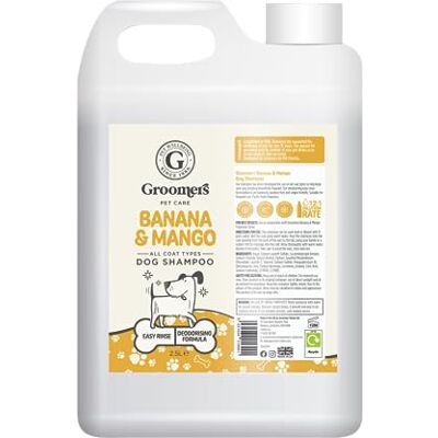 Groomers Professional Dog Shampoo Banana and Mango 2.5L pH Balanced and Paraben-Free Quick Wash & Easy Rinse Gentle Formula Suitable For Any Coat Type Vegan-Friendly Made in the UK Groomers Professional Dog Shampoo Banana and Mango 2.5L pH Balanced and Paraben-Free Quick Wash & Easy Rinse Gentle Formula Suitable For Any Coat Type Vegan-Friendly Made in the UK