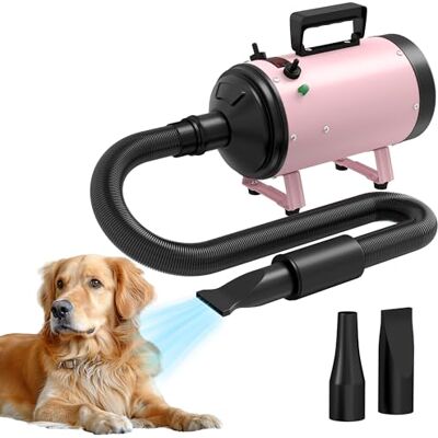 PawHut 2200W Dog Hair Dryer with Adjustable Temperature & Velocity, Pink PawHut 2200W Dog Hair Dryer with Adjustable Temperature & Velocity, Pink