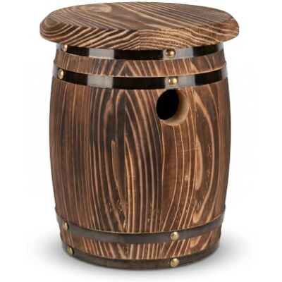 Wildlife World Barrel Bird Nester FSC Wooden Bird Nesting Box Hanging Garden Bird House for Small Wild Birds Secure Deep Cavity Design Wildlife World Barrel Bird Nester FSC Wooden Bird Nesting Box Hanging Garden Bird House for Small Wild Birds Secure Deep Cavity Design