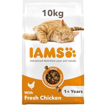 IAMS Adult Complete Dry Cat Food Chicken 10kg Supports Strong Immune System IAMS Adult Complete Dry Cat Food Chicken 10kg Supports Strong Immune System