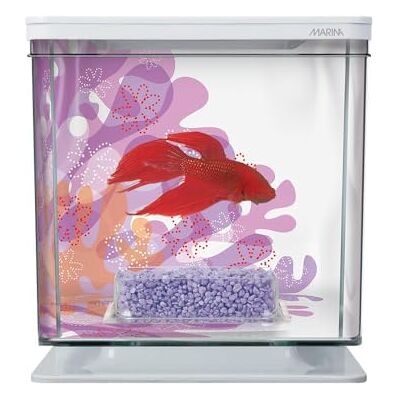 Marina Betta Aquarium Starter Kit, Flower Marina Betta Aquarium Starter Kit, Flower