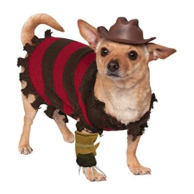 Rubies Rubie's A Nightmare on Elm Street, Freddy Krueger Halloween Pet Dog Costume, Size Small S Rubies Rubie's A Nightmare on Elm Street, Freddy Krueger Halloween Pet Dog Costume, Size Small S