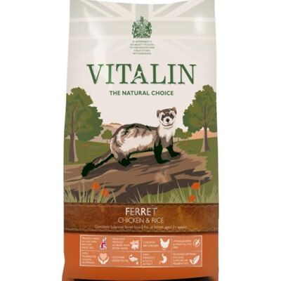 Vitalin The Natural Choice Dry Ferret Food Hypoallergenic Nutritionally Complete Feed Chicken & Rice, 12KG Vitalin The Natural Choice Dry Ferret Food Hypoallergenic Nutritionally Complete Feed Chicken & Rice, 12KG