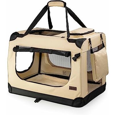 Dibea Foldable Dog Car Carrier - Small Pet Travel Bag - Beige Dibea Foldable Dog Car Carrier - Small Pet Travel Bag - Beige