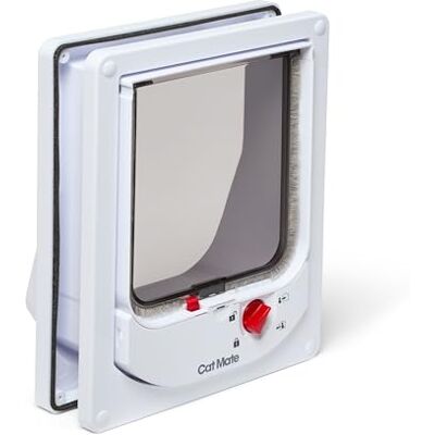 Cat Mate Electromagnetic Cat Flap for Small to Average-Sized Cats, White Includes 2 Collar Magnets, Draught & Weather Resistant, Fits UPVC, Wood & Walls, Silent action, Keeps Other Animals Out Cat Mate Electromagnetic Cat Flap for Small to Average-Sized Cats, White Includes 2 Collar Magnets, Draught & Weather Resistant, Fits UPVC, Wood & Walls, Silent action, Keeps Other Animals Out