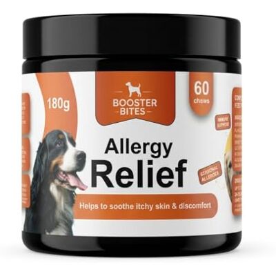 Booster Bites Allergy Relief for Dogs 60 Natural Soft Chews for Itchy Skin, Paw Licking & Scratching Relief With Quercetin, Colostrum, Omega 3 & Probiotics Dog Skin and Coat Supplements Booster Bites Allergy Relief for Dogs 60 Natural Soft Chews for Itchy Skin, Paw Licking & Scratching Relief With Quercetin, Colostrum, Omega 3 & Probiotics Dog Skin and Coat Supplements