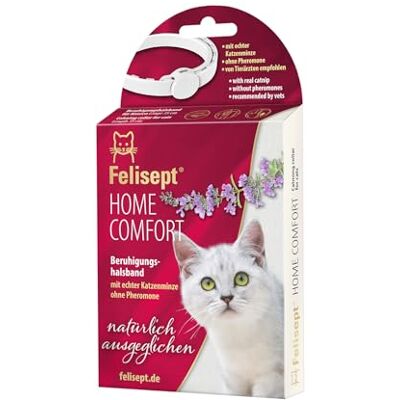 Felisept Home Comfort Cat Calming Collar With natural catnip (no pheromones cat) Calming cat collar Reduce undesirable behaviour, stress and restlessness in home and on the move Felisept Home Comfort Cat Calming Collar With natural catnip (no pheromones cat) Calming cat collar Reduce undesirable behaviour, stress and restlessness in home and on the move
