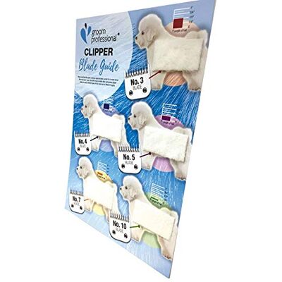 GROOM PROFESSIONAL Clipper Blade Length Chart Guide, Excellence in Animal Grooming, Striking Visual Aid for Understanding Different Lengths of Blades, A3 Size, Made in UK GROOM PROFESSIONAL Clipper Blade Length Chart Guide, Excellence in Animal Grooming, Striking Visual Aid for Understanding Different Lengths of Blades, A3 Size, Made in UK