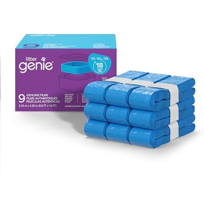 Litter Genie The Refill Bags Genuine Films 9 pk Provides a Total of 126 feet of Bags, offering up to 18 Months of use for one cat. Litter Genie The Refill Bags Genuine Films 9 pk Provides a Total of 126 feet of Bags, offering up to 18 Months of use for one cat.