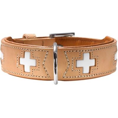 HUNTER Swiss Nickel Pale Leather Collar, 35,0-39,5 cm, Natur/Beige HUNTER Swiss Nickel Pale Leather Collar, 35,0-39,5 cm, Natur/Beige