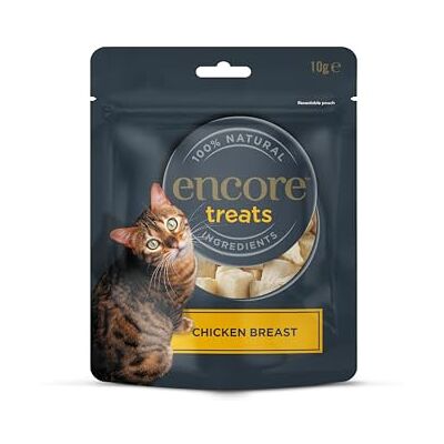 Encore 100% Natural Chicken Breast Cat Treats, Freeze Dried, Grain Free Healthy Cat Snacks 12x10g Encore 100% Natural Chicken Breast Cat Treats, Freeze Dried, Grain Free Healthy Cat Snacks 12x10g