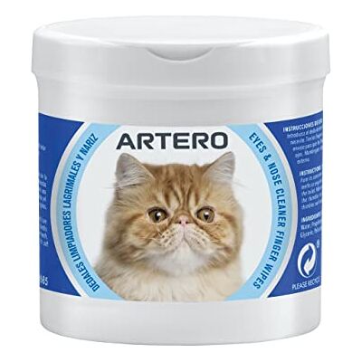 ARTERO Dips 4Cats Eye and Nose Cleaning Thimbles, 50 Single Use Finger Wipes for Cats, Removes Tear Marks, Around the Muzzle, No Rinse, Kittens Too ARTERO Dips 4Cats Eye and Nose Cleaning Thimbles, 50 Single Use Finger Wipes for Cats, Removes Tear Marks, Around the Muzzle, No Rinse, Kittens Too