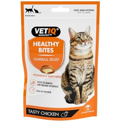 VETIQ Healthy Bites Hairball Relief Treats For Cats & Kittens 12+ Weeks, Tasty Supplements to Help Prevent & Remove Hairballs, 65 g (Pack of 8) VETIQ Healthy Bites Hairball Relief Treats For Cats & Kittens 12+ Weeks, Tasty Supplements to Help Prevent & Remove Hairballs, 65 g (Pack of 8)