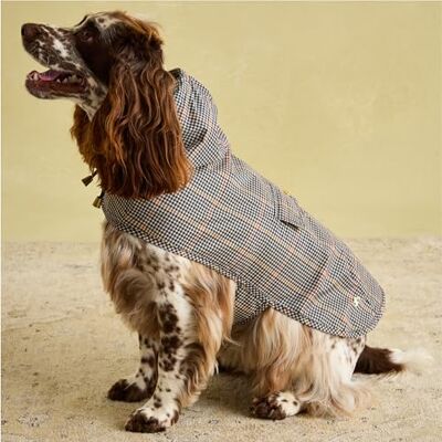 Rosewood x Joules Henson Check Packaway Dog Jacket, Medium – Lightweight Water-Resistant Coat with Hood, Adjustable Velcro Fastenings, Portable for Travel & Walks Rosewood x Joules Henson Check Packaway Dog Jacket, Medium – Lightweight Water-Resistant Coat with Hood, Adjustable Velcro Fastenings, Portable for Travel & Walks