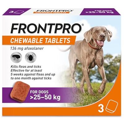 FRONTPRO Chewable Tablets - 25-50 kg - 3 Pack - Flea & Tick FRONTPRO Chewable Tablets - 25-50 kg - 3 Pack - Flea & Tick