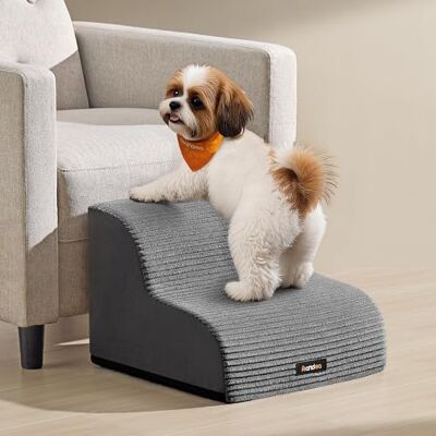 FEANDREA 2-Step Dog Stairs, Waterproof, Anti-Slip, Gentle Slope Dog steps Dog Steps for Bed, Sofa, Removable Washable Cover, Handle, Slate Grey, Baddi Collection PPS002GN01 FEANDREA 2-Step Dog Stairs, Waterproof, Anti-Slip, Gentle Slope Dog steps Dog Steps for Bed, Sofa, Removable Washable Cover, Handle, Slate Grey, Baddi Collection PPS002GN01