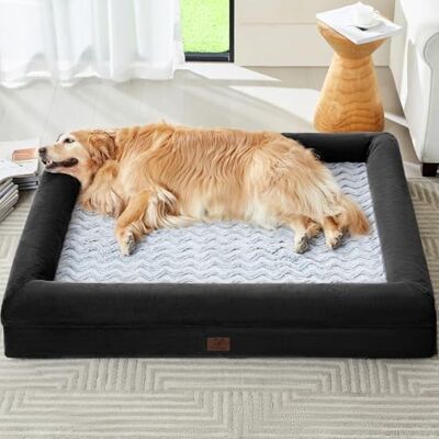 WNPETHOME XL Extra Large Orthopedic for Senior Dog Bed Comfy Sleeping Washable Dog Couch with Removable Waterproof Cover, Large Pet Sofa Bed with Bolster Sides for Relaxing Black 41x28 Inch WNPETHOME XL Extra Large Orthopedic for Senior Dog Bed Comfy Sleeping Washable Dog Couch with Removable Waterproof Cover, Large Pet Sofa Bed with Bolster Sides for Relaxing Black 41x28 Inch