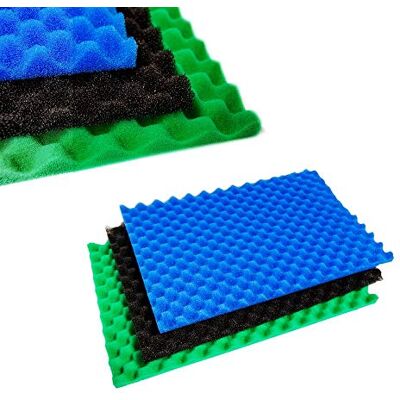 Pisces Pond Filter 3 Grade Media Foam Set 18" x 25" (460 x 640mm) Coarse, Medium and Fine Universal Replacement Fish Pond Filter Media Pisces Pond Filter 3 Grade Media Foam Set 18" x 25" (460 x 640mm) Coarse, Medium and Fine Universal Replacement Fish Pond Filter Media
