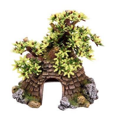 Nobby Cottage with Tree Aquarium Ornaments, 17 x 14.5 x 17.5 cm Nobby Cottage with Tree Aquarium Ornaments, 17 x 14.5 x 17.5 cm